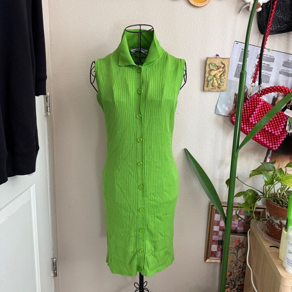 Zara Ribbed Button Up Dress L